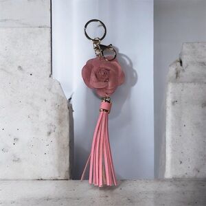 Pink Floral Tassel Bag Accessory/Keychain